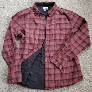 Mens Plaid Cotton Lined Button Down Shirt